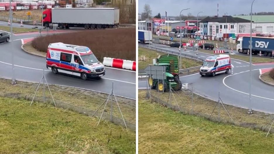 Skandaliczne zachowanie rolników. Nie chcieli przepuścić karetki
