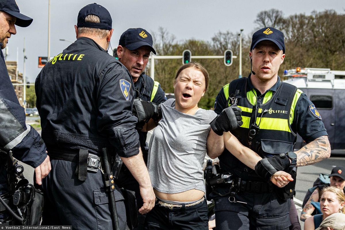 Greta Thunberg aresztowana podczas protestu w Hadze

