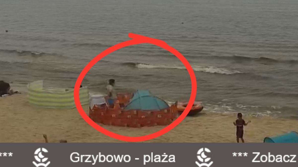 Widok z plaży w Grzybowie
