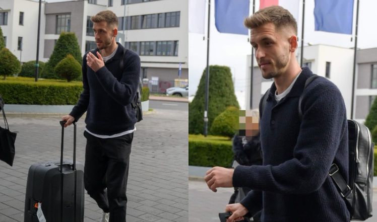 Reprezentacja Polski "przyłapana" przed hotelem