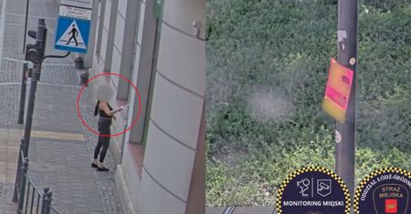 Różowe ulotki na ulicach Łodzi. Strażnicy namierzyli kobietę