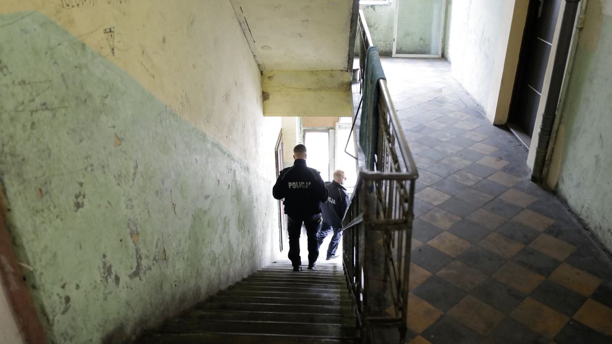 policjanci w kamienicy w Bytomiu