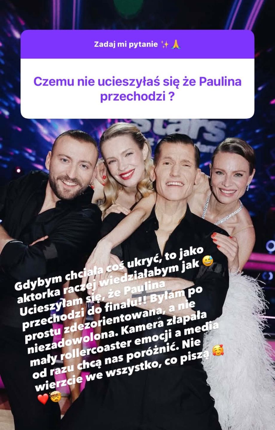 Magdalena Boczarska wyjaśnia swoją minę