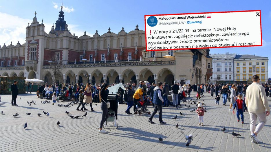W Krakowie zgubiono promieniotwórcze urządzenie