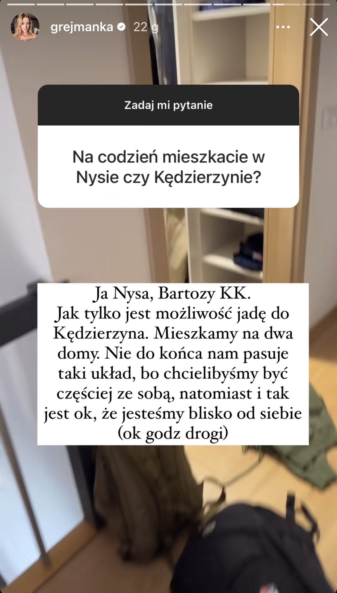 Anna Kurek o mieszkaniu na dwa domy