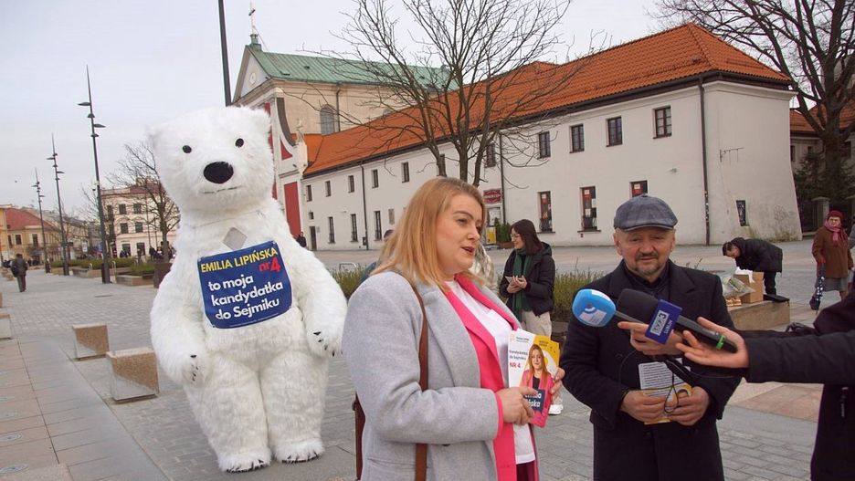Biały Miś w kampanii wyborczej w Lublinie