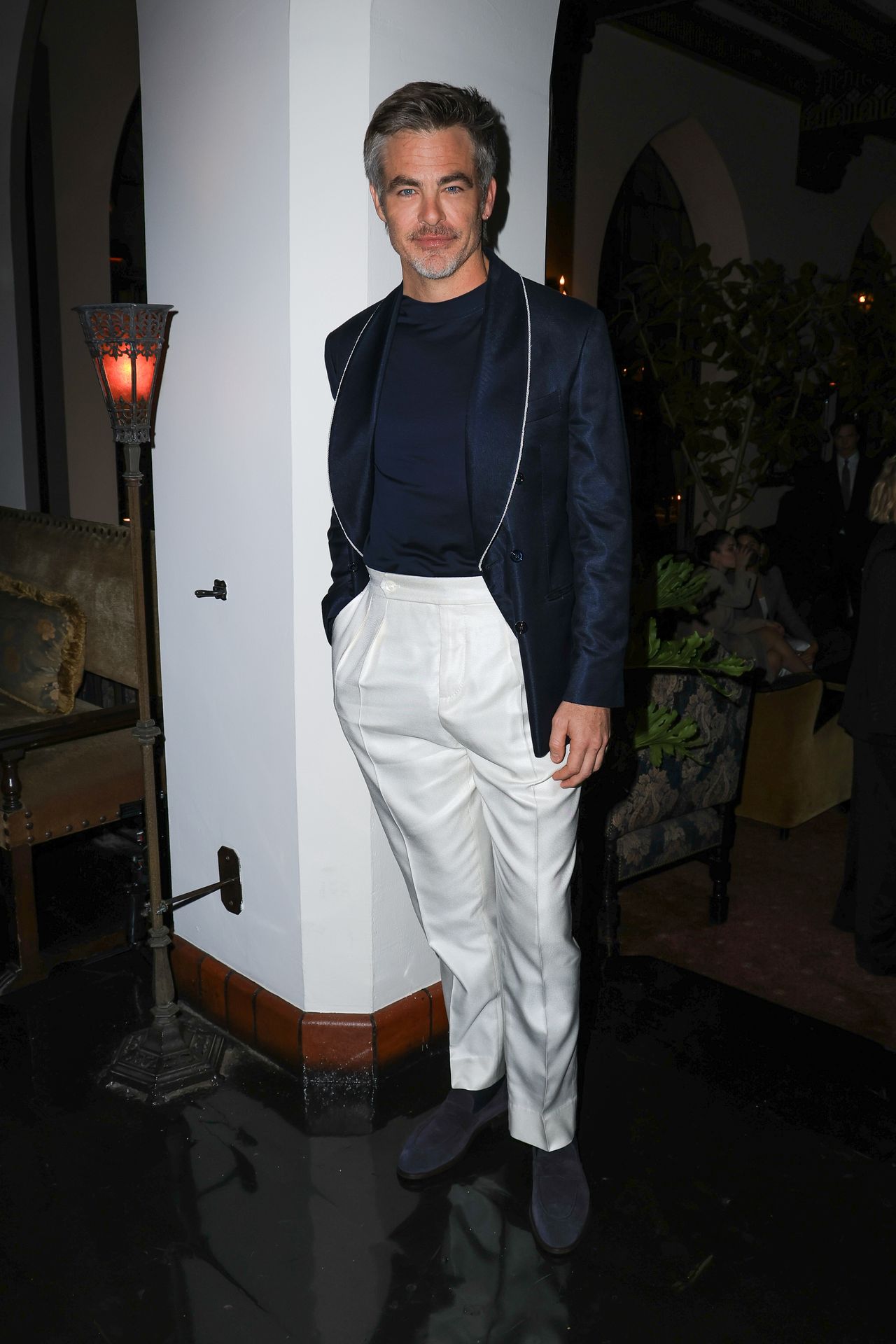 Chris Pine at the Brunello Cucinelli Dinner at Chateau Marmont on December 5, 2024 in Los Angeles, California. (Photo by River Callaway/WWD via Getty Images)