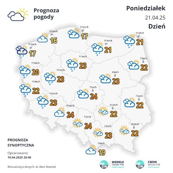 Jaka pogoda w poniedziałek?