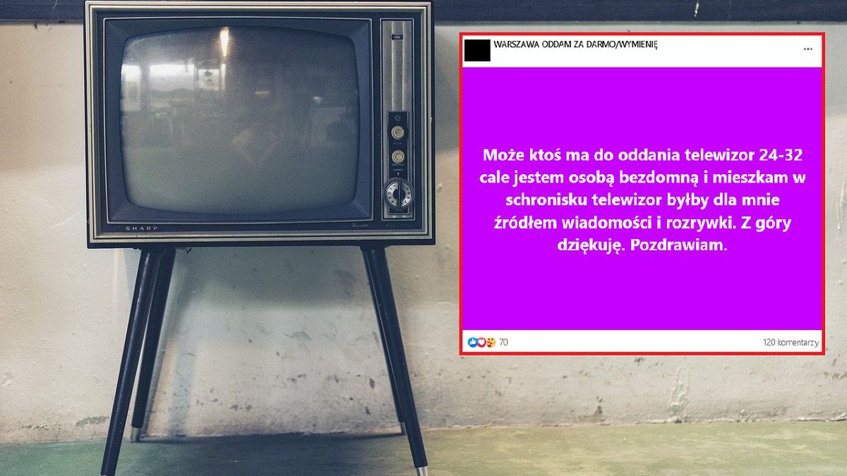 Bezdomny poprosił o telewizor. Odpowiedzi to idealny obraz Polski