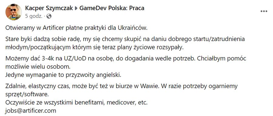 Gamedev pomaga Ukrainie