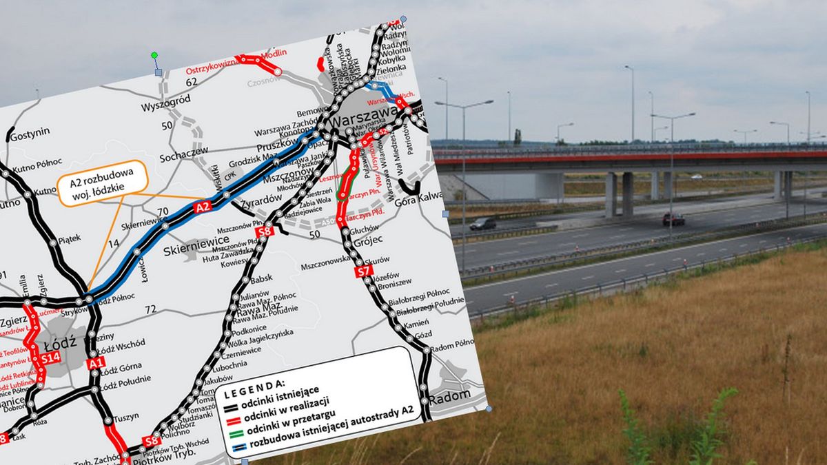 Autostrada a A2 z dodatkowym pasem