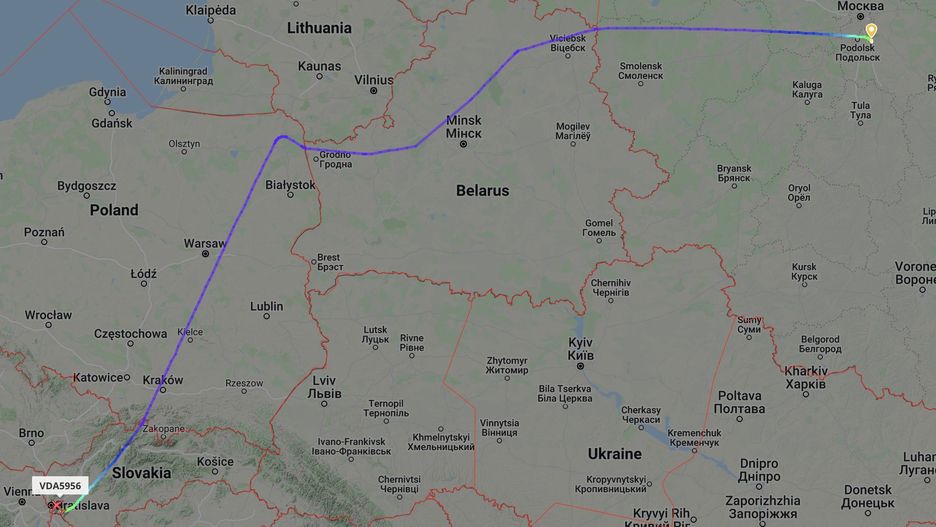 Trasa lotu do Moskwy