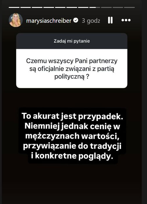 Marianna Schreiber tłumaczy się ze swoich decyzji