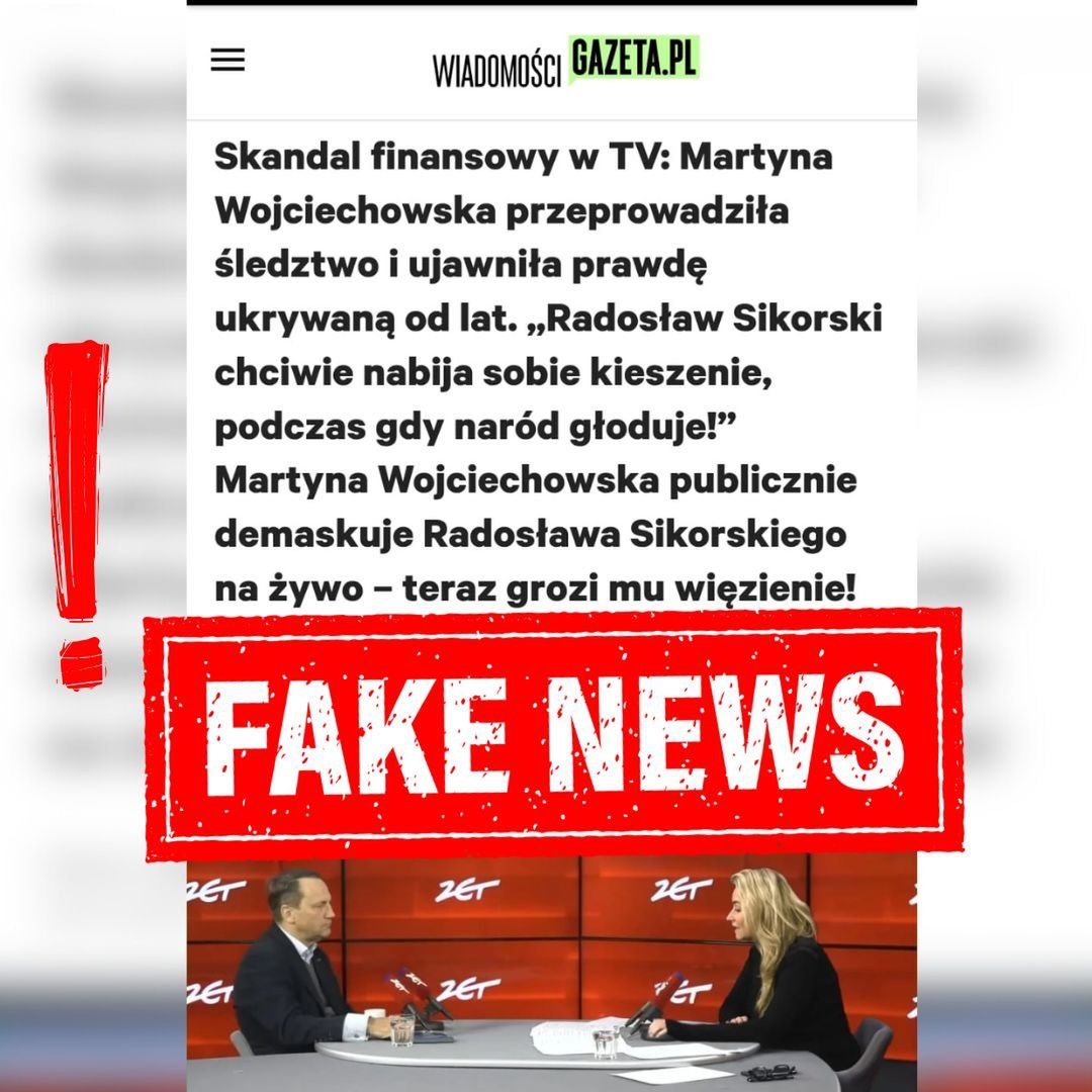Martyna Wojciechowska ostrzega przed fake newsem