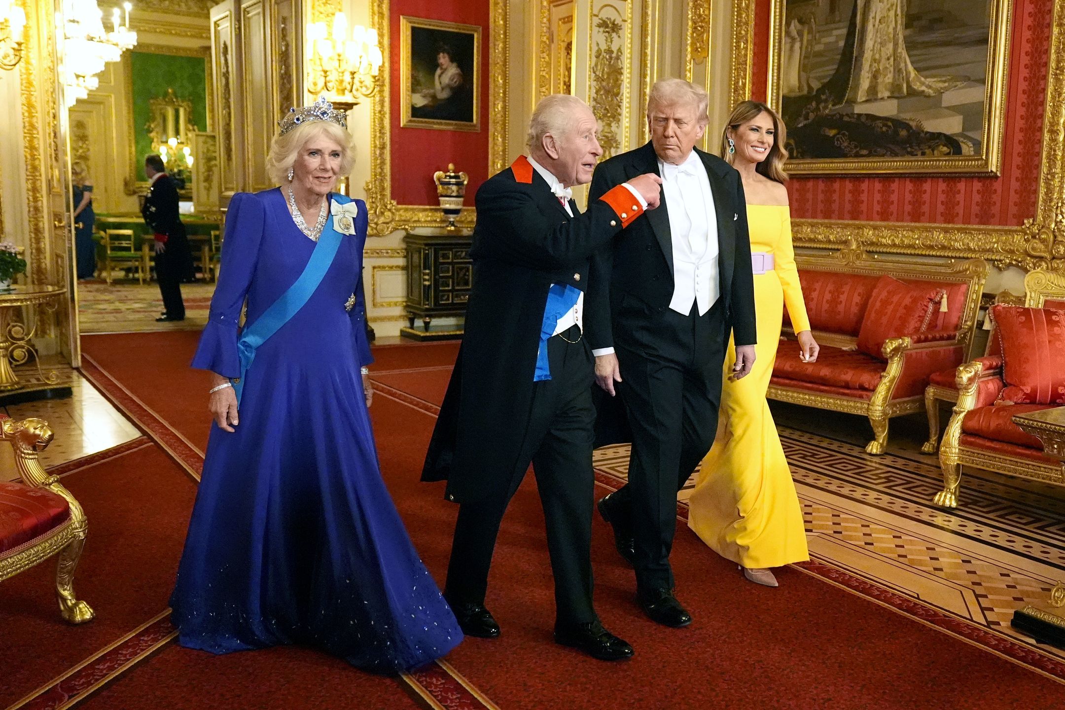 królowa Camilla, król Karol, Donald Trump, Melania Trump