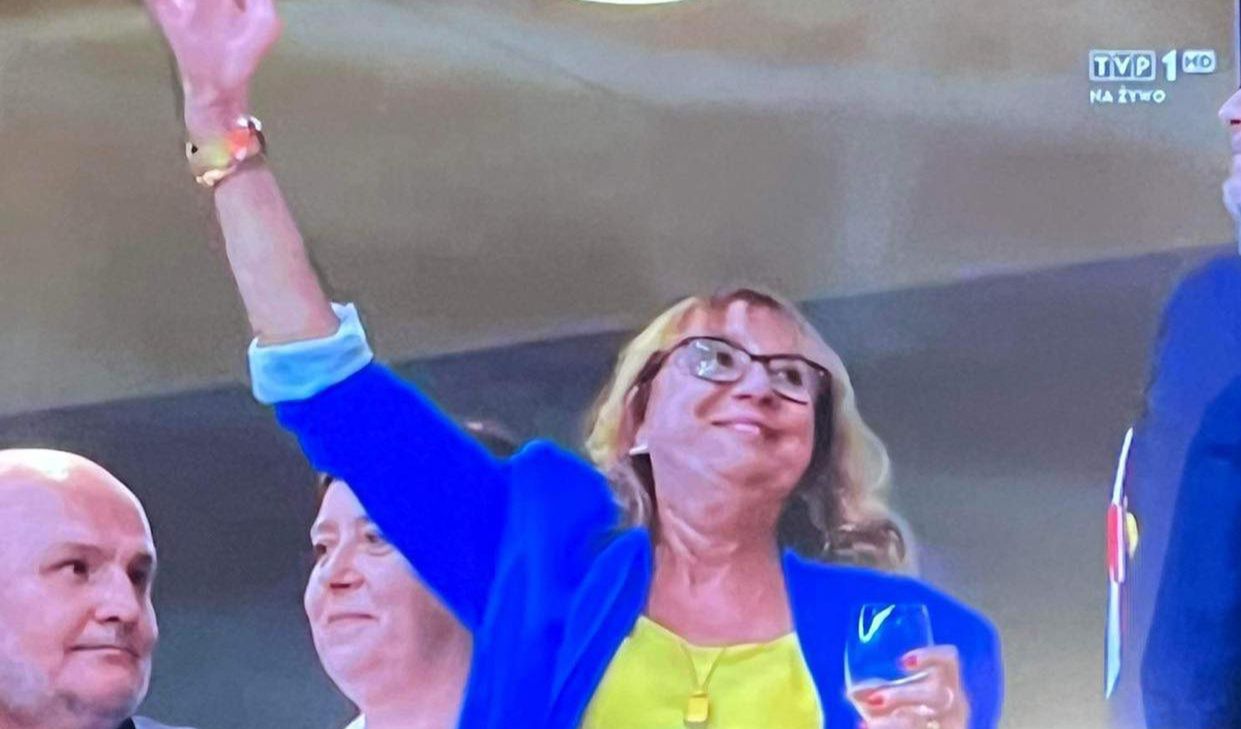 Iwona Lewandowska na meczu
