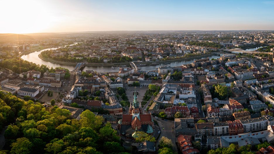 Podgórze z lotu ptaka
