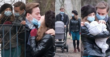 Romantyczny Krzysztof Bosak OBCAŁOWUJE żonę na rodzinnym spacerze (ZDJĘCIA)