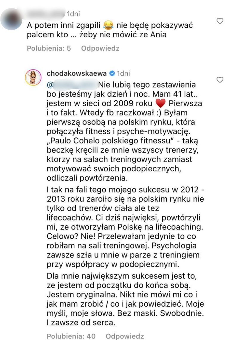 Ewa Chodakowska odpowiada na komentarze o Annie Lewandowskiej