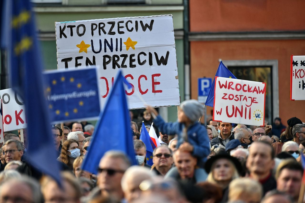 Wrocław. Protest na placu Solnym we Wrocławiu