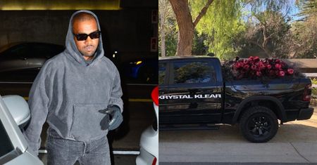 Zdesperowany Kanye West walczy o względy Kim Kardashian. Wysłał jej PRZYCZEPĘ pełną róż (FOTO)