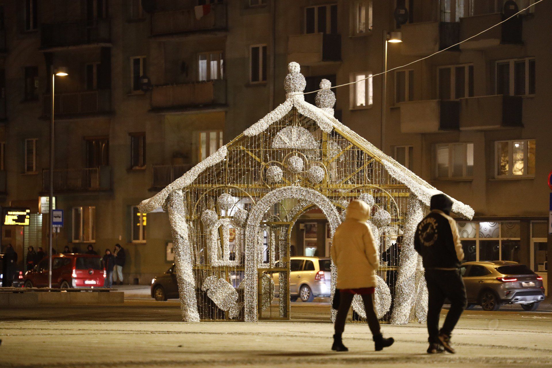 Świąteczna Częstochowa po zmroku
