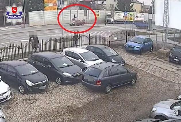 zdjęcie z monitoringu, potrącenie pieszego