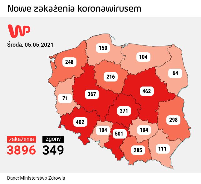 Koronawirus w Polsce. Najnowsze dane z województw