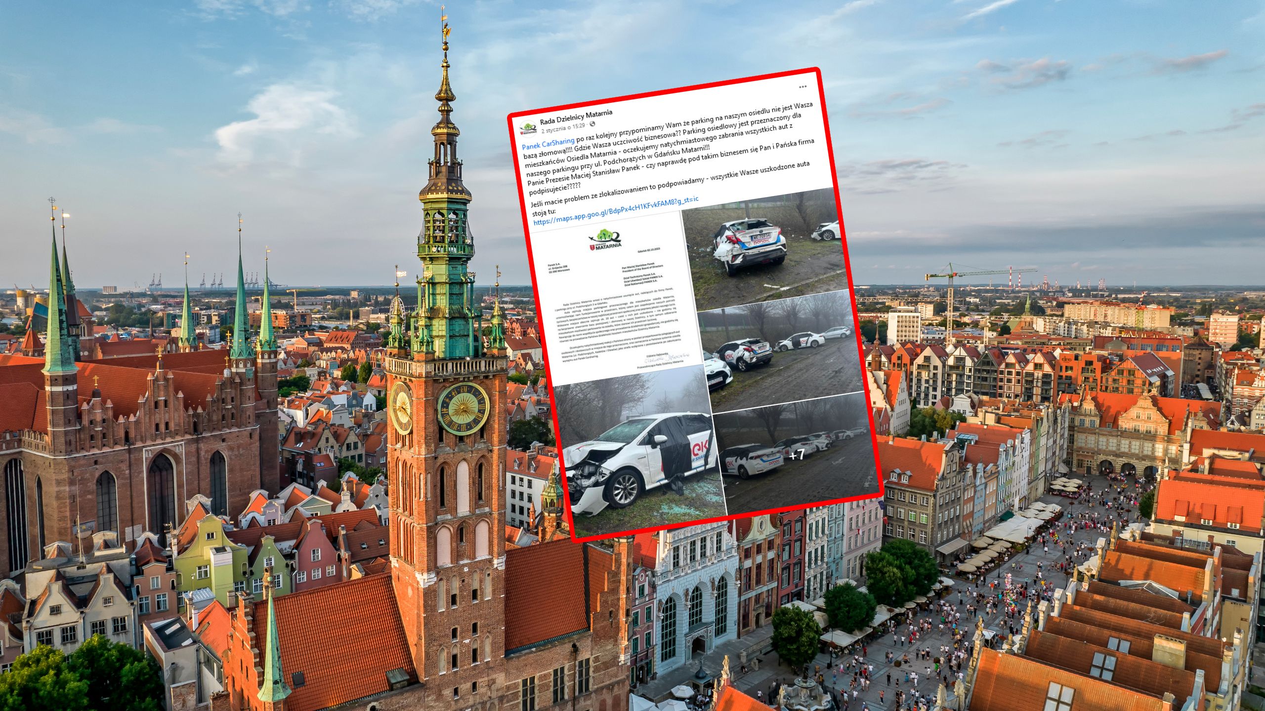 Mieszkańcy Gdańska protestują ws. samochodów firmy Panek, które blokują osiedlowy parking