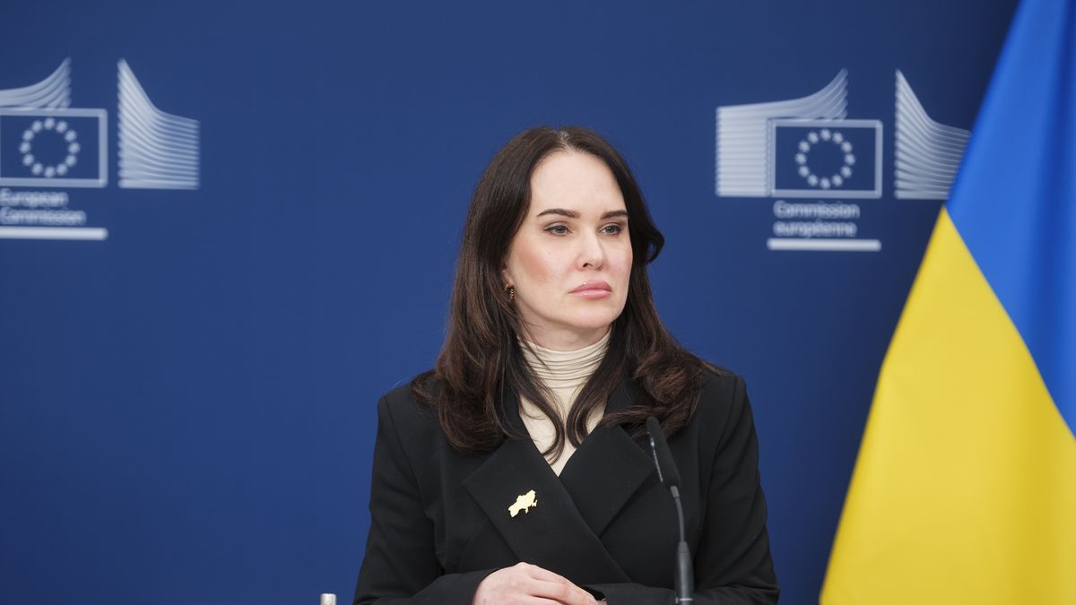BRUSSELS, BELGIUM - FEBRUARY 4: Deputy Minister of Justice of Ukraine Iryna Mudra talks to the media about Special Tribunal for the Crime of Aggression Against Ukraine, in the Berlaymont the EU Commission headquarter on February 4, 2025 in Brussels, Belgium. Today, senior legal experts of the European Commission, the European External Action Service, the Council of Europe, Ukraine and 37 States laid down the legal foundations for the establishment of a Special Tribunal for the Crime of Aggression against Ukraine. The participants also set out the key elements of the "Schuman draft Statute", the core legal text that will govern the functioning of the Special Tribunal. Once operational, the Tribunal will have the power to hold to account Russian political and military leaders, who bear the greatest responsibility for the crime of aggression. (Photo by Thierry Monasse/Getty Images)