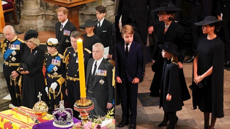 Meghan Markle i książę Harry zajmują miejsca w DRUGIM RZĘDZIE na pogrzebie królowej Elżbiety II (ZDJĘCIA)