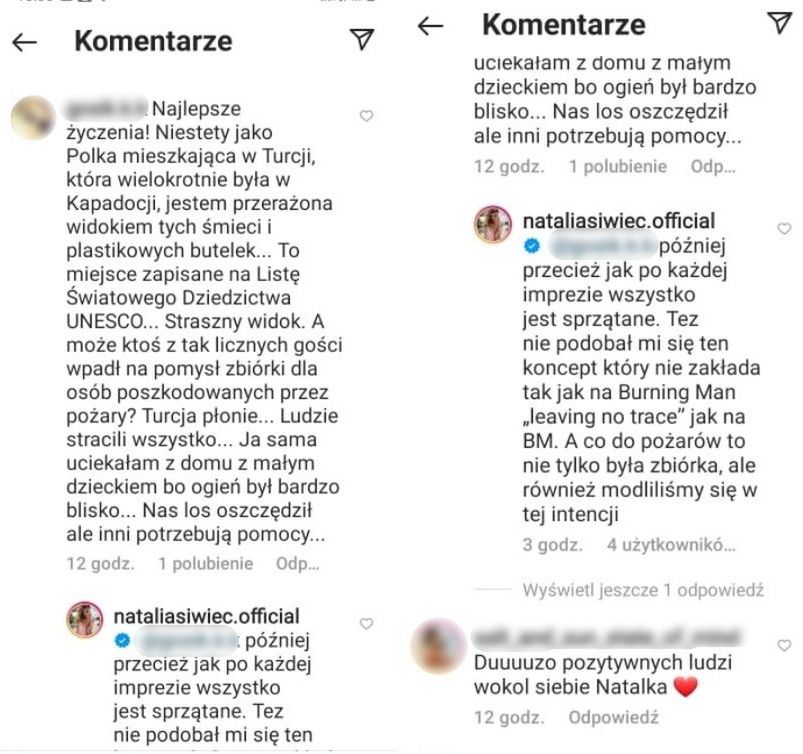 Natalia Siwiec odpowiada na komentarze fanów zniesmaczonych odpadami na tureckim festiwalu
