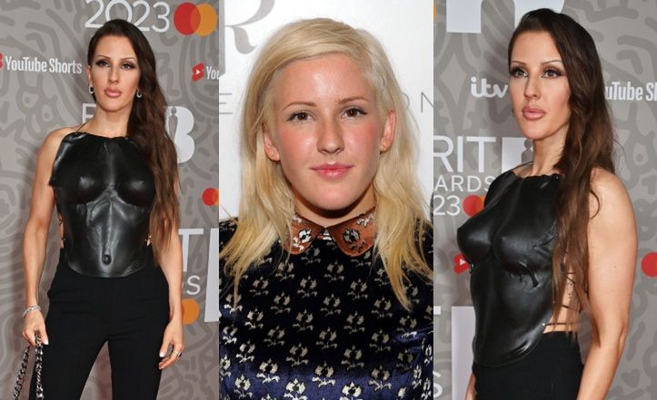 ODMIENIONA Ellie Goulding walczy o uwagę w czarne "zbroi" na Brit Awards