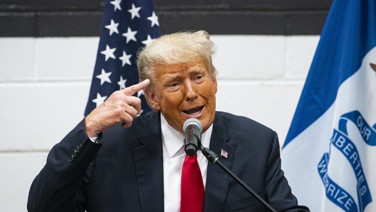 Former President Trump Attends Iowa Campaign Events
Former US President Donald Trump speaks during a visit to a Team Trump Volunteer Leadership Training, at the Grimes Community Complex in Grimes, Iowa, US, on Thursday, June 1, 2023. Trump returned to the state on Wednesday to begin a series of appearances and interviews, including a Fox News town hall with Sean Hannity that will be broadcast today. Photographer: Al Drago/Bloomberg via Getty Images
Bloomberg
us, campaigns, americas, u.s.a., campaigning, 2023uspolitics, u.s. government, elections, united states of america, american, government news, us presidential elections, north american, u.s. republican party