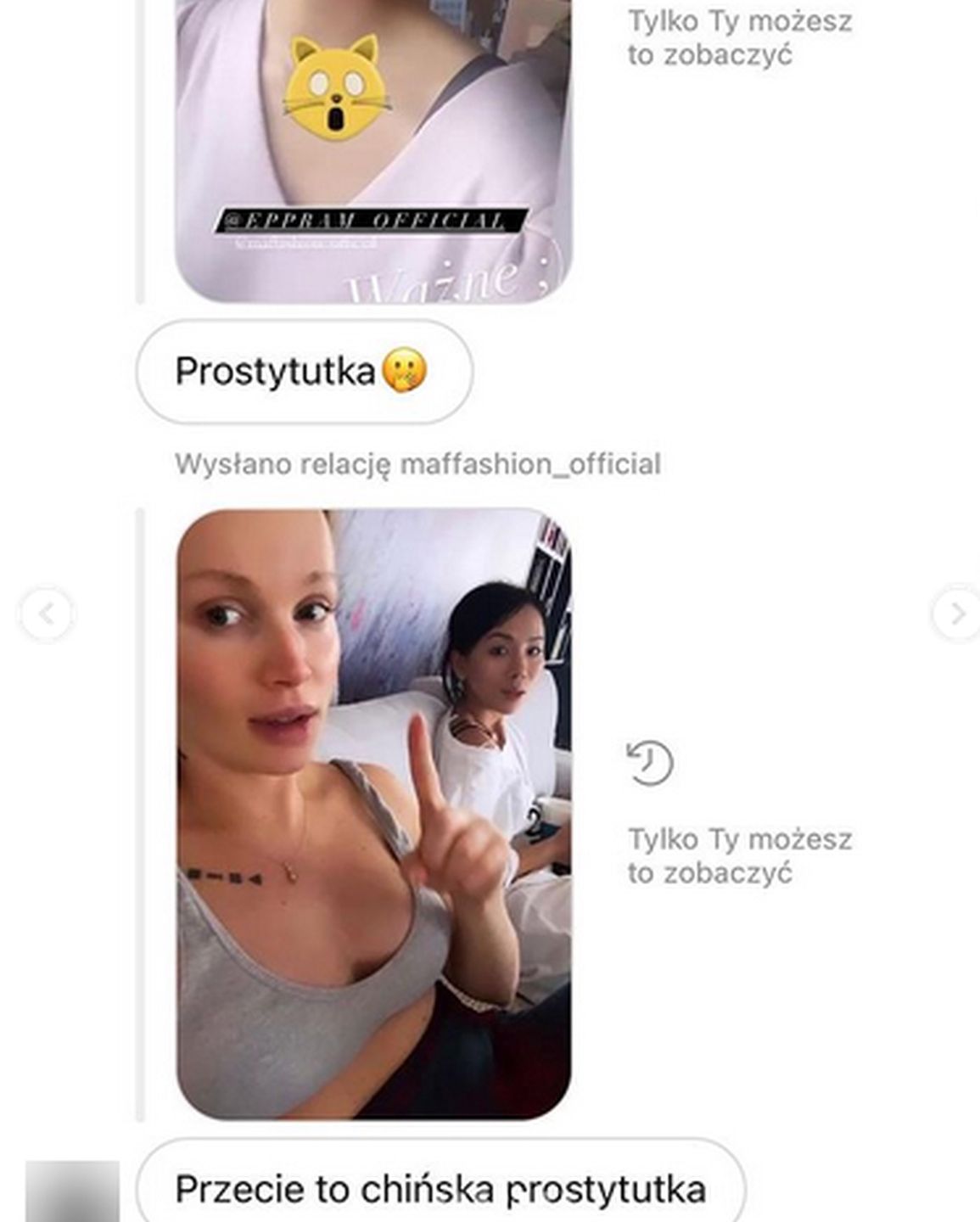 Maffashion pokazuje wiadomości od hejtera