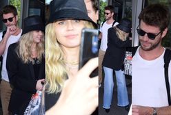 Nieco zmęczona Miley Cyrus i cierpliwy Liam Hemsworth pozują fanom do zdjęć w Warszawie (ZDJĘCIA)
