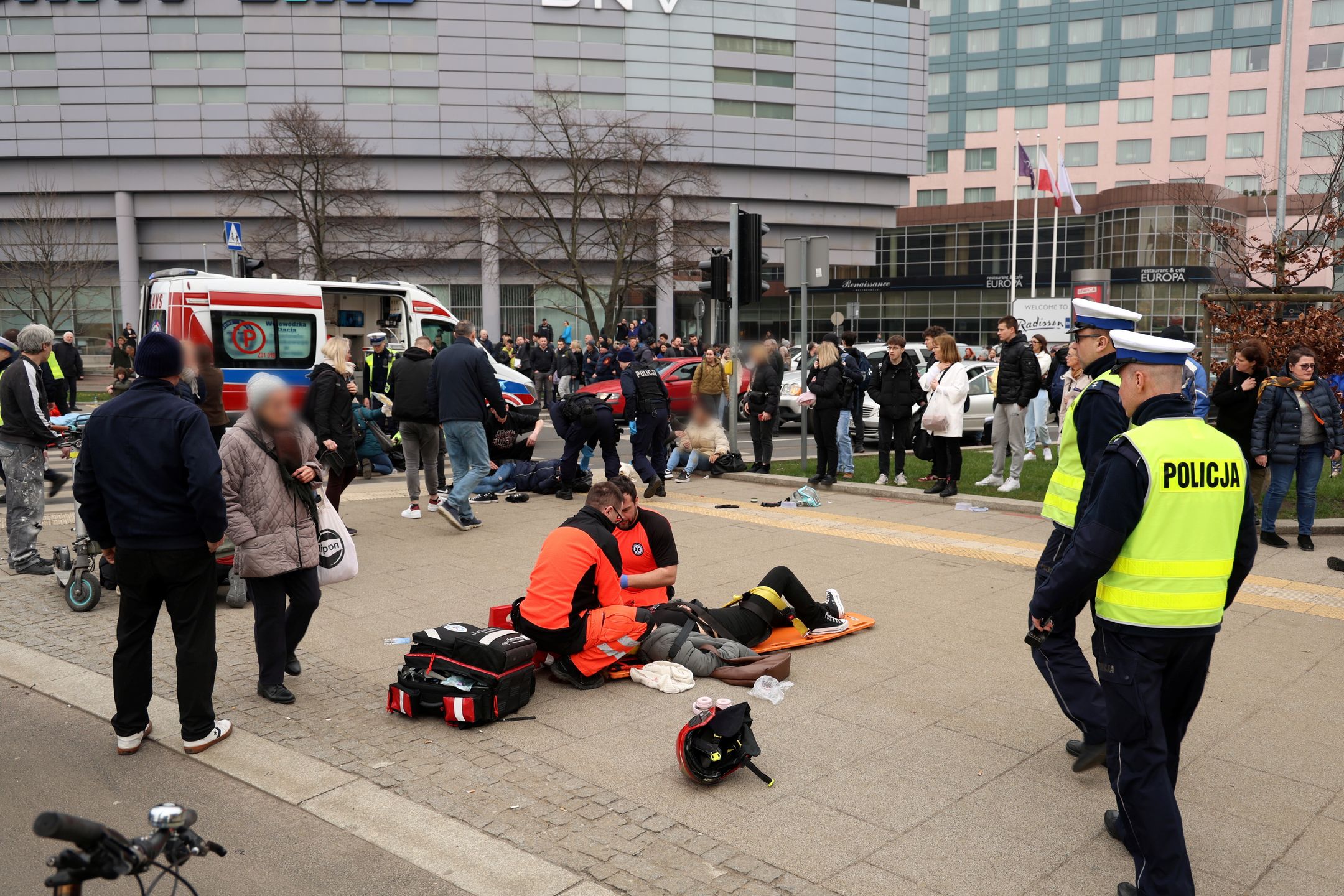 Wypadek na pl. Rodła w Szczecinie