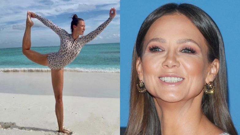 Kinga Rusin ćwiczy jogę na Malediwach