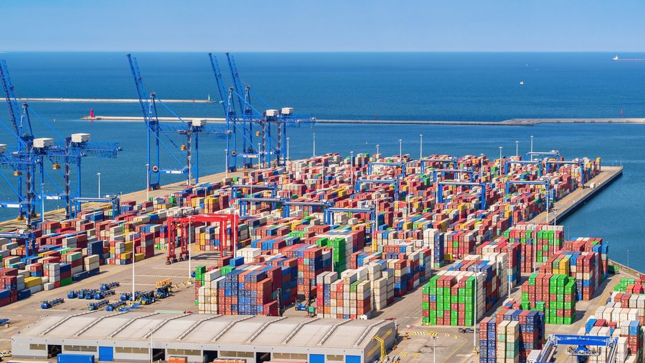 gdańsk, port, kontenery, terminal kontenerowy