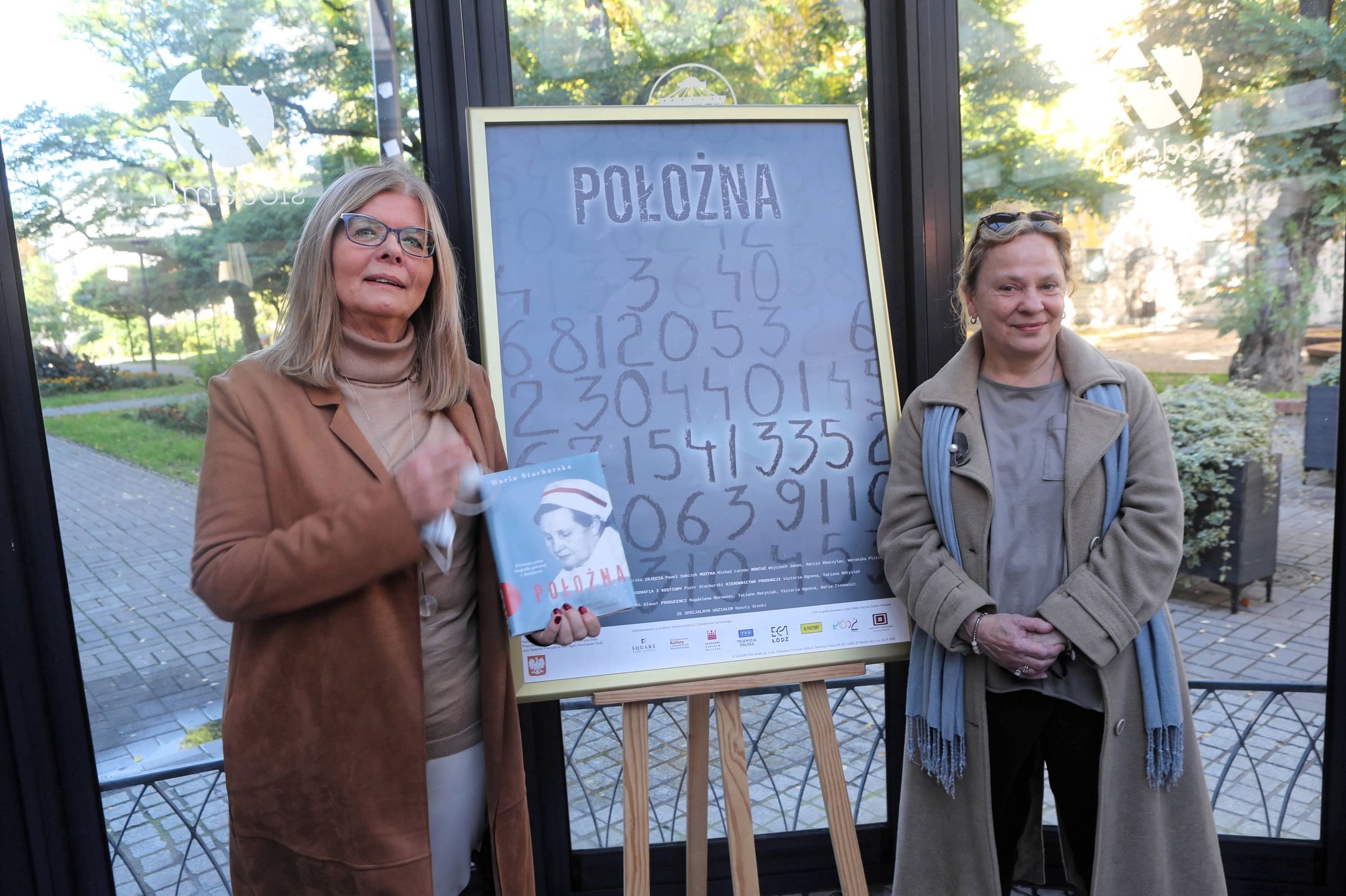 Maria Stachurska i Elżbieta Wiatrowska podczas konferencji prasowej z okazji premiery filmu "Położna"