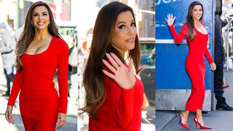 Eva Longoria świeci dekoltem w Nowym Jorku