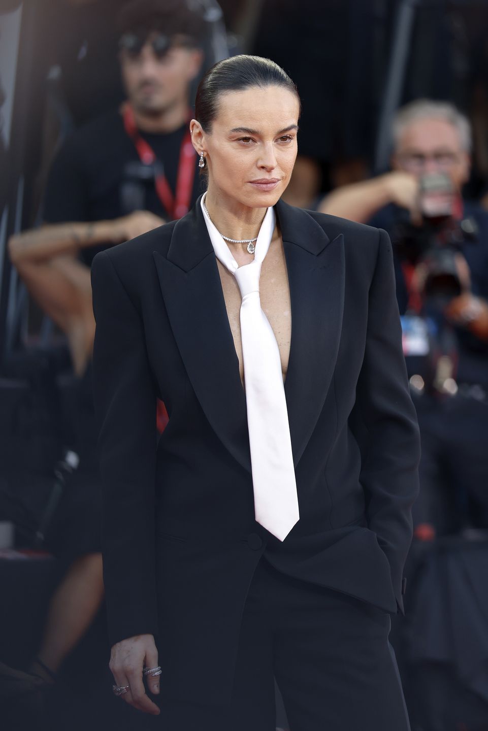 VENICE, ITALY - SEPTEMBER 05: Kasia Smutniak attends the "Succederà Questa Notte" Screening during the 83rd Venice International Film Festival at Sala Grande on September 05, 2026 in Venice, Italy. (Photo by Benjamin Cremel/Getty Images)