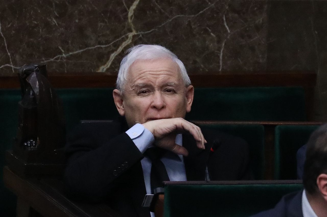 Prezes PiS Jarosław Kaczyński w Sejmie