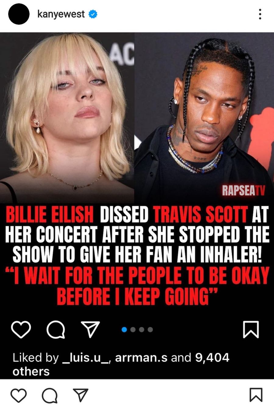 Kanye West żąda przeprosin od Billie Eilish