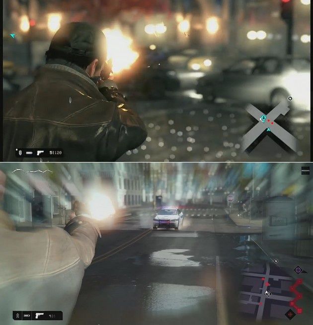 Watch Dogs porównanie Bullet Mode