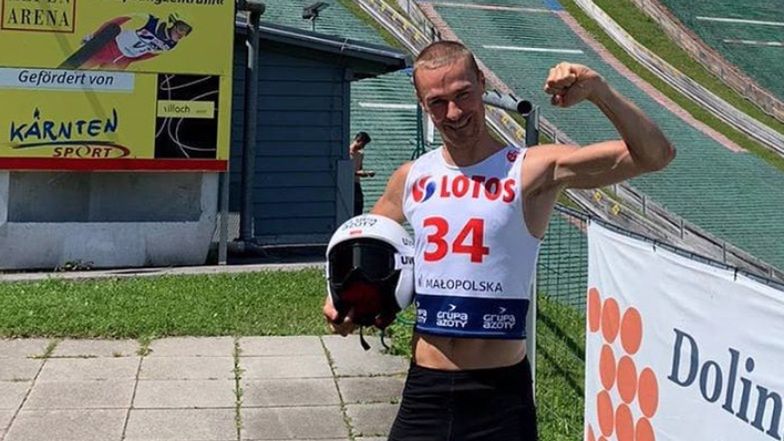 Piotr Żyła podczas zgrupowania w Villach. Nietypowy sposób na pozdrowienia dla kibiców