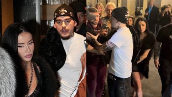 Fagata i amerykański raper wychodzą za rękę z hotelu w Paryżu. Otoczył ich tłum fanów i fotoreporterów (WIDEO)