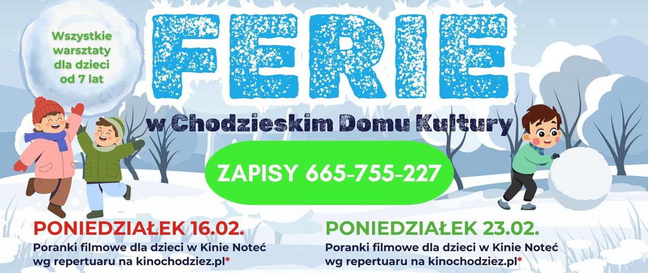 Ferie zimowe w Chodzieży: kino, warsztaty i bal karnawałowy