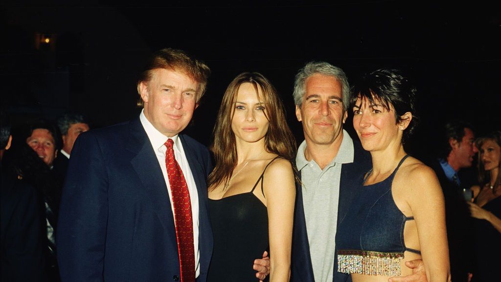 Donald Trump, Melania Trump,  Jeffrey Epstein i Ghislaine Maxwell