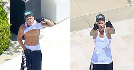 Bieber POKAZUJE GOŁĄ KLATĘ paparazzi... (ZDJĘCIA)